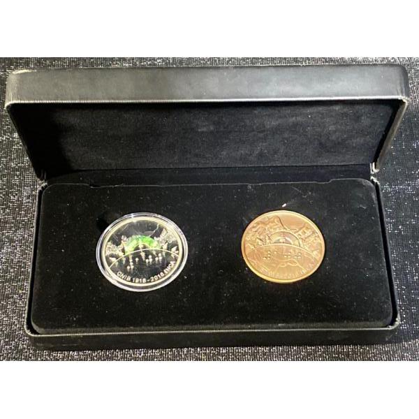 2018 National Institute for the Blind $30 Fine Silver Coin & Bronze Medallion Set