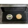 Image 1 : 2018 National Institute for the Blind $30 Fine Silver Coin & Bronze Medallion Set