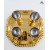 Image 2 : Vintage Brass Goblet Set And Tray, Commonly Manufactured In India.