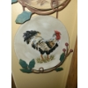 Image 3 : Metal Cardinal Plate Hanger with Chicken Plates 31 L, 9 W 