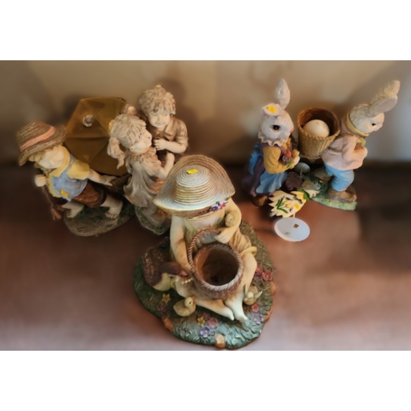 Resin Garden Decor: Boy w/ Basket 16 T, Tallest Bunny w/ Basket 17 T and More!