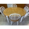 Image 1 : Oval Wood Dining Table w/ Leaf Extender & Seating For Four 43x31x30