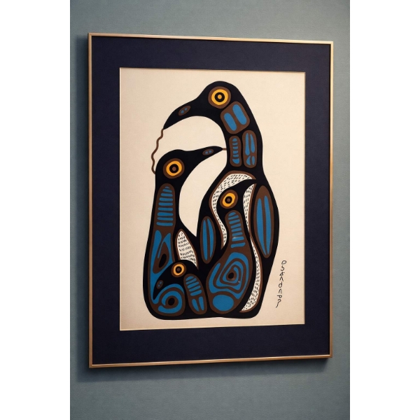 Beautiful, indigenous, bird family framed print 33” height 28” wide 