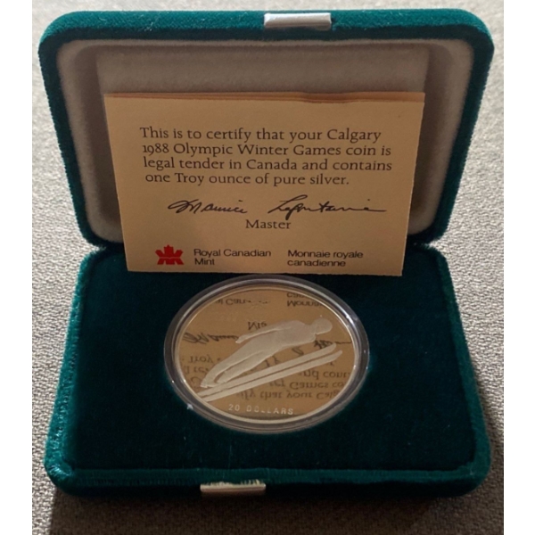 1988 Canadian $20 Commemorative Silver Coin 1 Troy Ounce of Sterling Silver (92.5%)