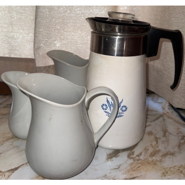 Corningware Teapot 13"Tall w/ Assorted Water Decantors 