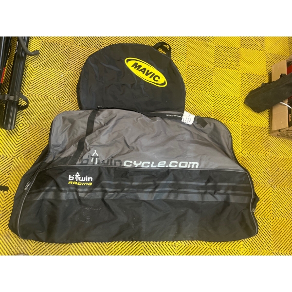 Soft Shell Bike Travel Bag by B Twin Cycle.com & A Spare Wheel Bag L70" H 50" 