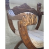 Image 6 : Wood Accent Chair w/ Carved Details and Beige Seat Cushion 23 W, 19 D, 32 T 