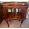 Image 1 : Vintage Regency Style Mahogany Kidney Shaped Mini Bar w/ Removable Tray 29x15x30