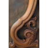 Image 4 : Ornately Carved Wood Vanity With Oval Mirror