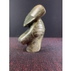 Image 9 : Trio of Decorative Stone Items: Selenite, Abstract Serpentine Sculpture, Green Stone Plate
