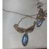 Image 2 : Necklace and Clip-On Earrings w/ Blue Stone, Not Stamped