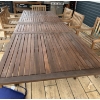Image 2 : Outdoor Amazonia Table 118.5 w, 29.5 h, 42 d and 10 Arm Chairs 23 w, 34.5 h, 19 d w/ Cushions
