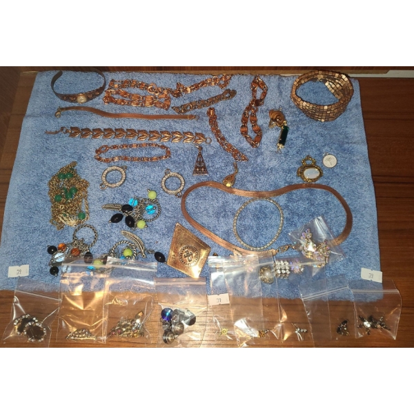Assorted Women's Costume Jewelry: Copper Toned and Other Selections