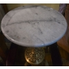 Image 3 : Stunning Side Table w/ Brass Base & Marble Top - 15W, 18T