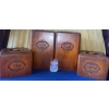 Image 1 : 4pc Three Mountaineers Wooden Cannister Set  Coffee & Tea Lidded Cannisters
