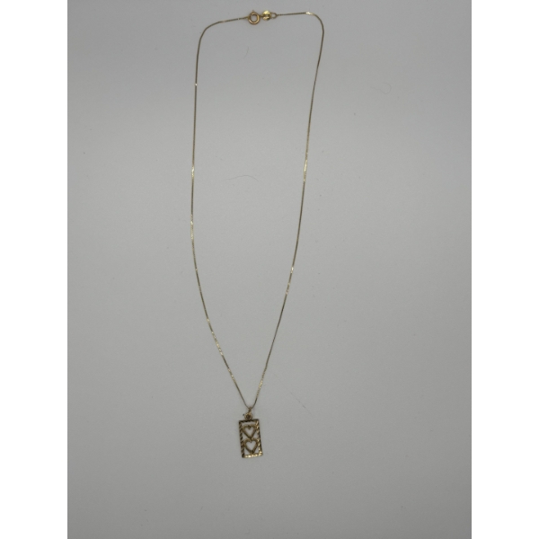 10k gold necklace and pendant .835g.