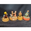 Image 1 : Anri Carved Wooden Music Boxes: Clown w/ Balloon 3.5" Base, 5 T, w/ Fence 4.5" Base, 4.5 T 