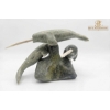 Image 3 : Carved Soapstone Sculpture of Two Narwhals