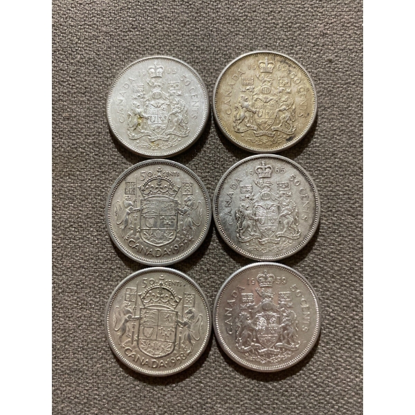 Canadian 50-cent Pieces 11.66 g Silver (.800)
