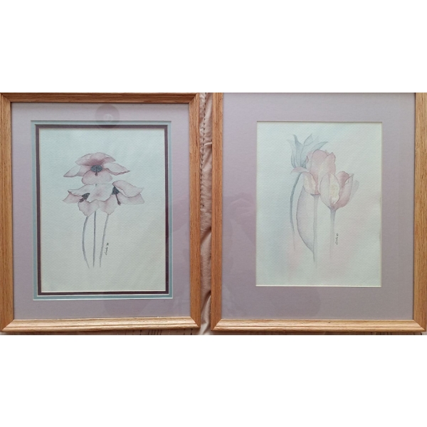 Watercolor Framed Florals By Linda - Largest 17x15