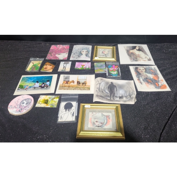 Small Prints on Cards, Ready to Frame! Nude Upper Right 5 X 7 for Ref- Small Framed Art 5.5 x 6.5