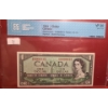 Image 1 : Certified Bank of Canada 1954- $1 Bill H/N8006913- BC-37b/ Very Fine 30
