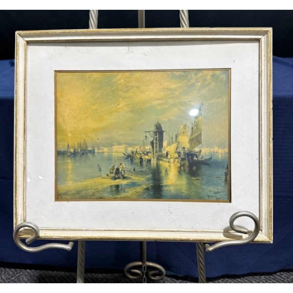 T Moran Late 19th Century Coastal City Scene 12wx9h