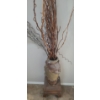 Image 1 : Vase 19 T on Stand 10 X 10, 8 T w/ Dried Arrangement Included 
