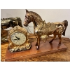 Image 3 : 2 x Vintage 1950s Horse Mantle Clocks (some damage done to one horse shown in pictures)