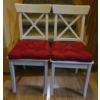 Image 1 : Painted White Wood Chairs x2 (36 T, 17 L, 17 W)