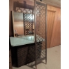 Image 1 : Retro Room Divider with Wooden Frame, Bar, and Mirror