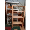 Utility Shelving  Includes: Heavy- Duty Plastic 4 Shelf 73 T, 35 L, 18 W and Wooden 3 Shelf 