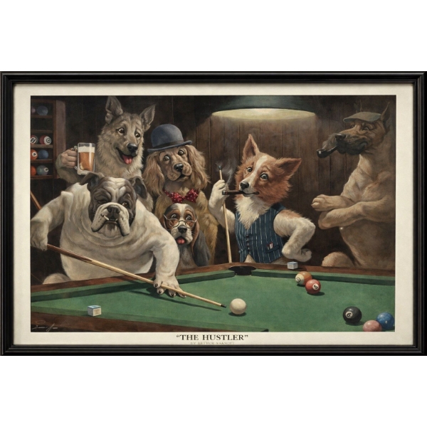 Framed Art The Hustler Mini by Arthur Sarnoff - Iconic Pool Hall