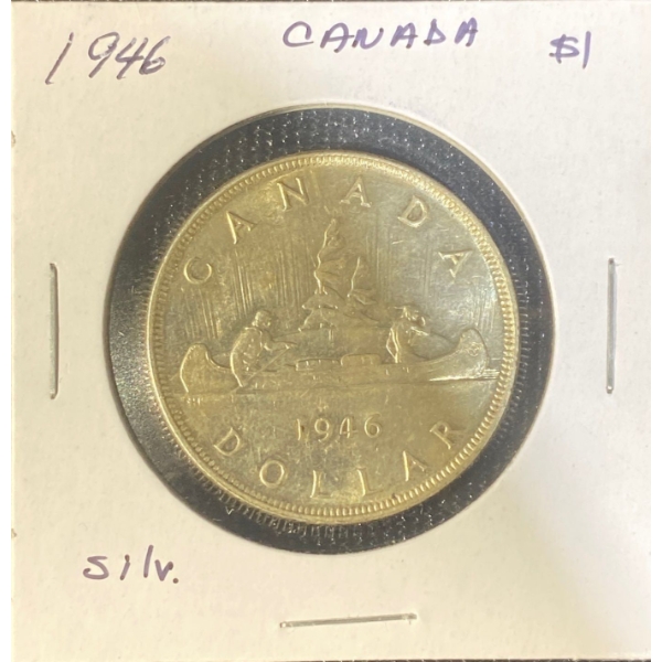 1946 Canadian Dollar 80% Silver 23.33 Grams 
