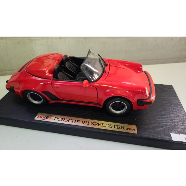 1989 Porsche 911 1:18 Scale Model Mounted on Base 12 W, 6 D, 3.5 T (Measurement w/ Base Included)
