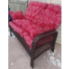 Image 5 : Rattan Outdoor Loveseat w/ Glass Top Cocktail Table 
