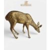 Image 2 : 9-Inch Brass Deer Figurine Grazing in Realistic Pose
