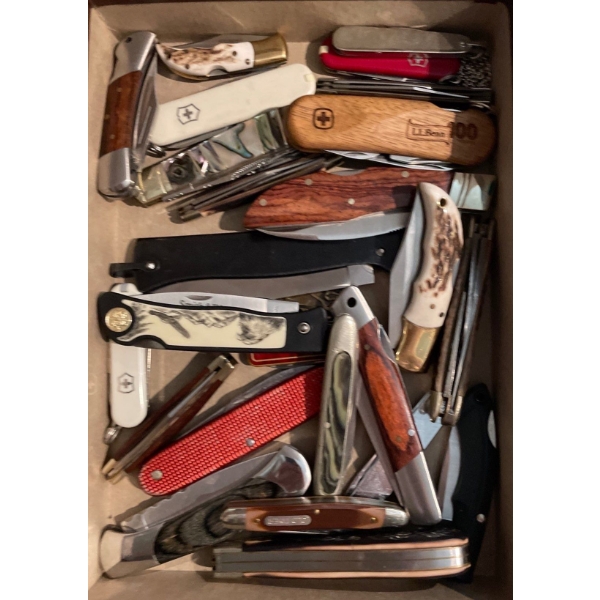 Large Box of Various Pocket Knives 
