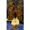 Image 1 : Stone Nativity Scene w/ Friar Folk Faux Flowers Decorations