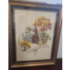 Image 1 : Framed Under Glass Needlepoint Church Picture 24 w 30 h