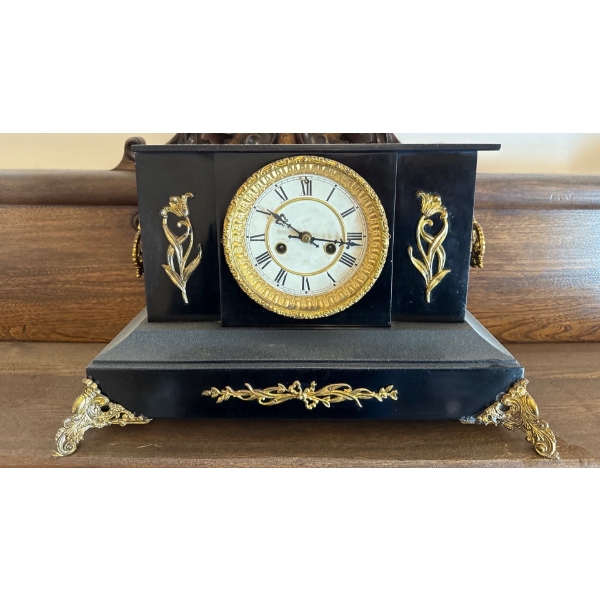 Heavy Solid (Cast Iron?) Antique Clock w/ Brass Accents, Waterbury, Cock Co. USA, Sept 13, 1898  