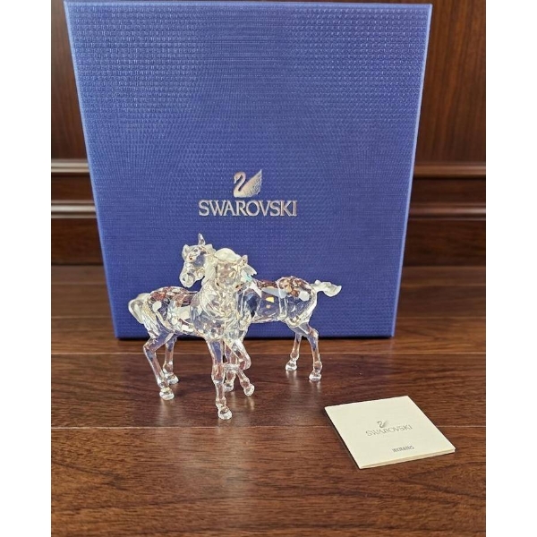 Swarovski Crystal Foal Pair with Original Box and Certificate
