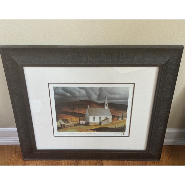 "A Northern Church", 104/575, Artist: A.J.Casson, 24 X 22 Framed Under Glass