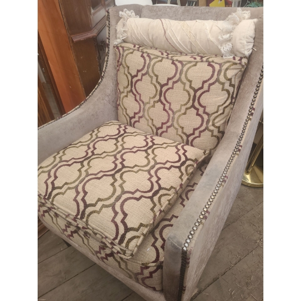 Moroccan Upholstered Wing Accent Chair