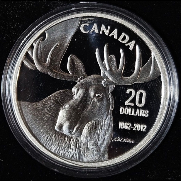 2012 $20 Robert Bateman: The Bull Moose - 99.9% Fine Silver Coin
