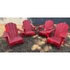 Image 2 : Four Red Wooden Adirondack Chairs by Atlantic Elite