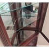 Image 5 : Cherry Oak Corner Curio Cabinet with Glass Shelves and Lighting