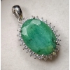 Image 1 : 5.19 g Certified Silver Emerald gemstone Pendant ($11,794 Appraisal)
