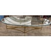 Image 2 : Brass Table with Glass Top (15" X 42" X 11")
