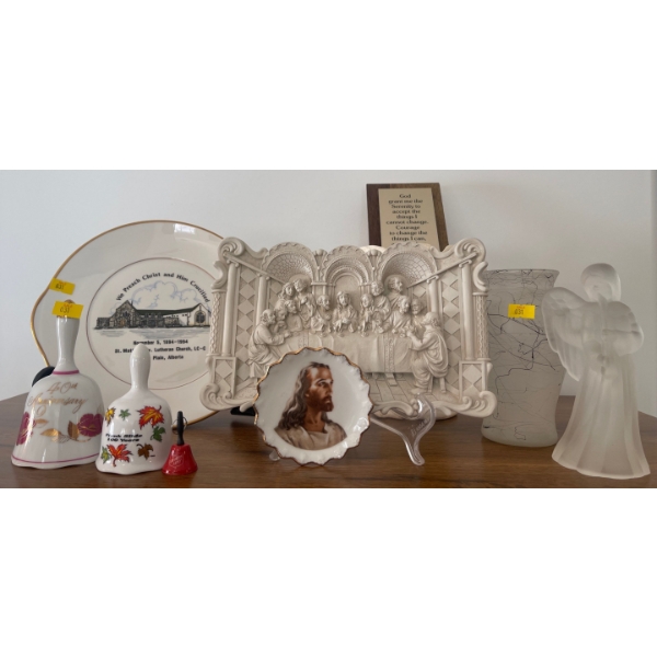 Religious Collection - Last Supper Plaque Angel Figurine Prayer Mount & More 9T